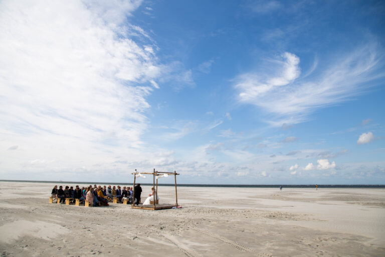 strand horizon zee gasten bruiloft ceremonie huwelijk