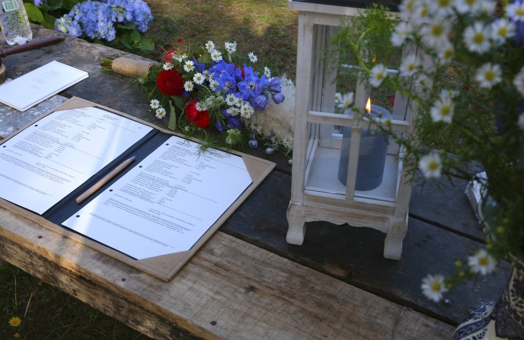 ceremonie, akte, ondertekenen, bloemen, bruidsboeket, huwelijk